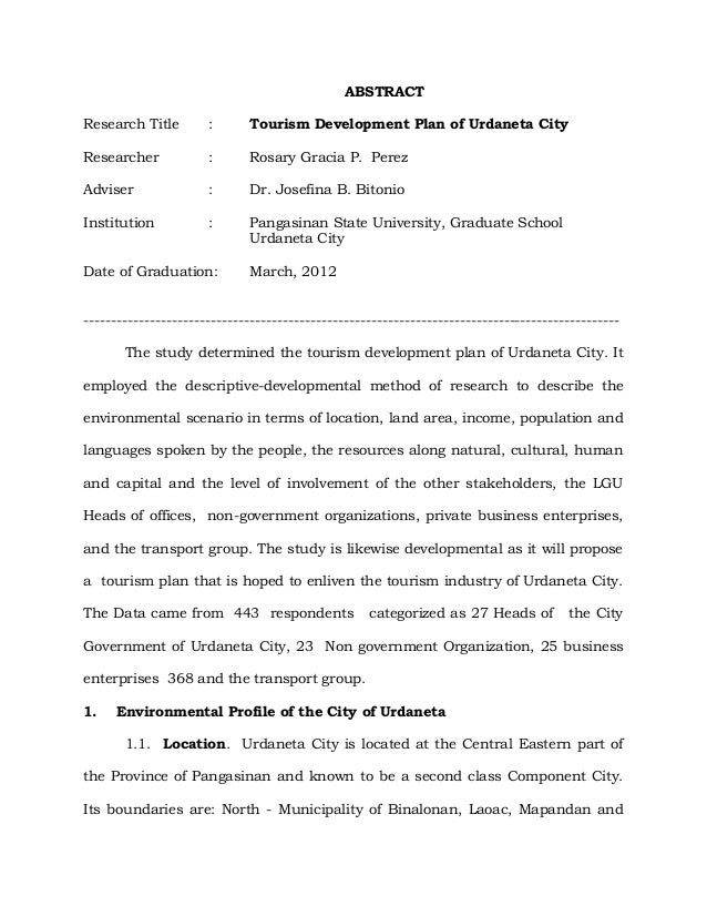 thesis of tourism development